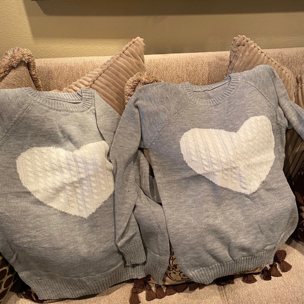 Gray Heart Long Sleeve Sweater - Picture 9 of 9